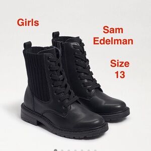 Sam Edelman Kids Black Lace-Up Boots for girls